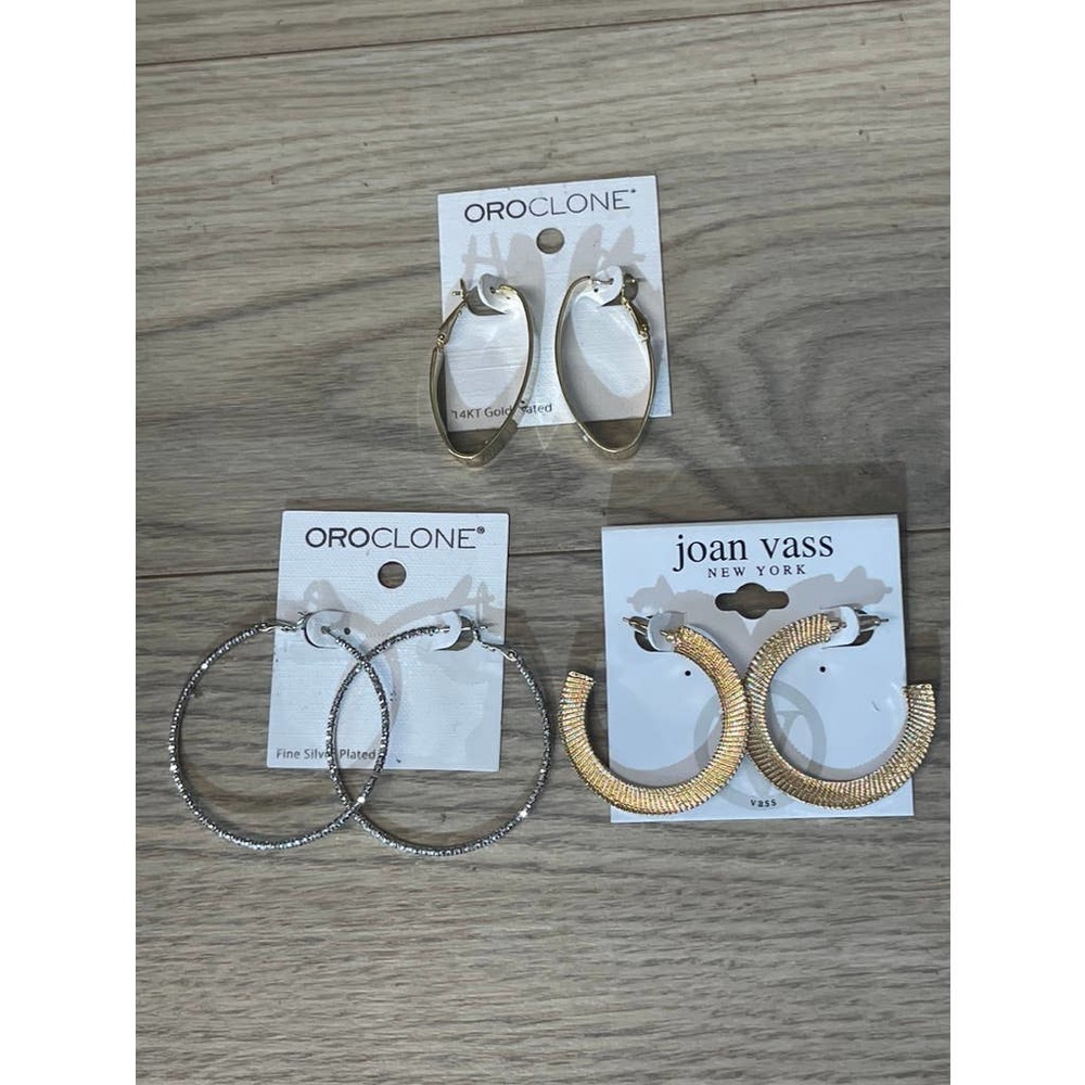 NEW 14KT & Silver Plated Earring Bundle